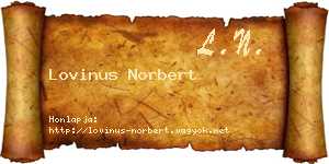 Lovinus Norbert névjegykártya